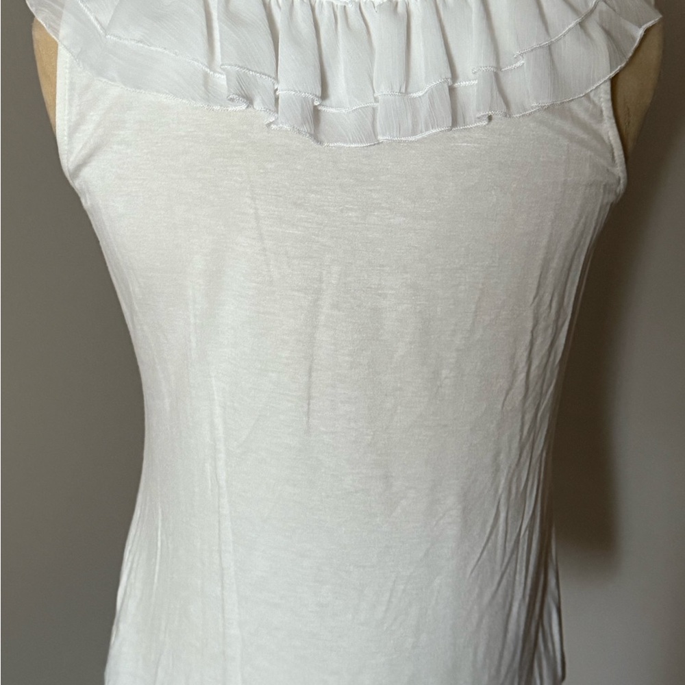 Gibson White Ruffle Tank Top - Picture 6 of 9